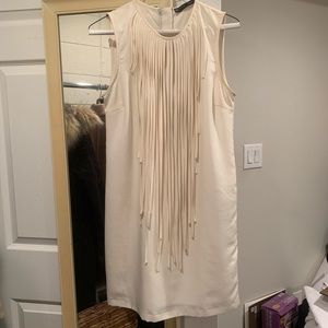 Zara Cream Fringe Dress Size Small